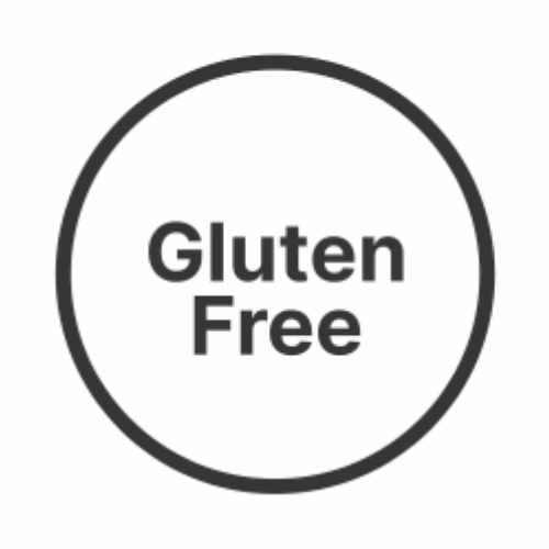 Simple "Gluten-Free" icon - All Revvl Health™ products are third-party tested, Gluten Free, Made in a GMP Certified Facility, and are also packaged in the USA